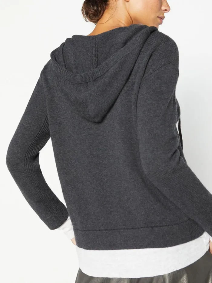 Shop Brochu Walker Sweaters The Ressie Looker Layered Hoodie Ore Melange With White Underlayer