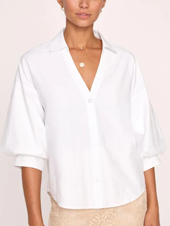 Shop Brochu Walker Tops The Kate Shirt Salt White