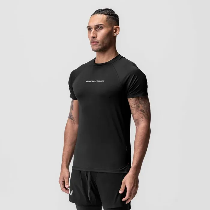 Short Sleeves Men ASRV AeroSilver Fitted Tee Black 034rp034