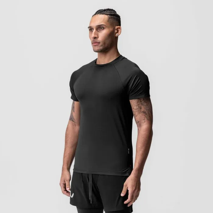 Short Sleeves Men ASRV AeroSilver Fitted Tee Black