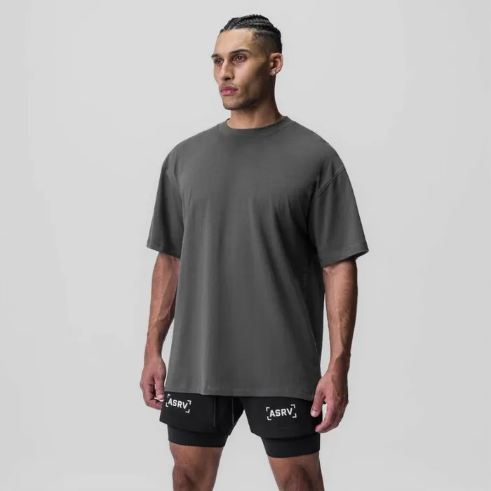 Short Sleeves Men ASRV Supima Oversized Tee Space Grey