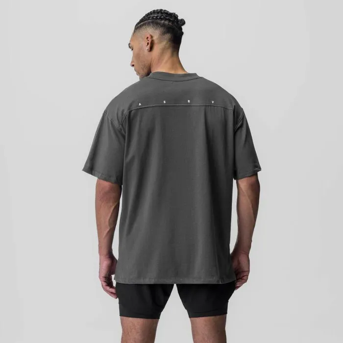 Short Sleeves Men ASRV Supima Oversized Tee Space Grey