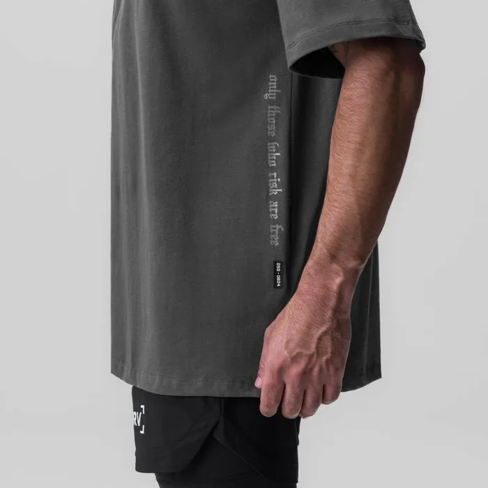 Short Sleeves Men ASRV Supima Oversized Tee Space Grey