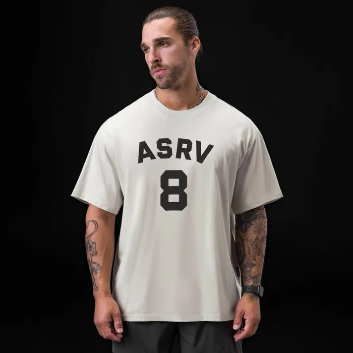 Short Sleeves Men ASRV Tech Essential Relaxed Tee Stone 034asrv 8034