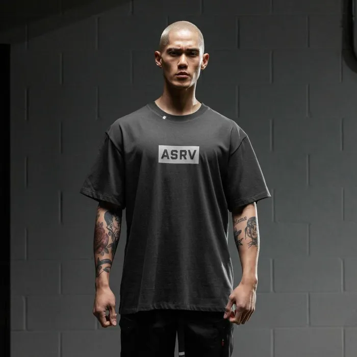 Short Sleeves Men ASRV Technical Essentials Relaxed Tee Space Grey 034box Logo034