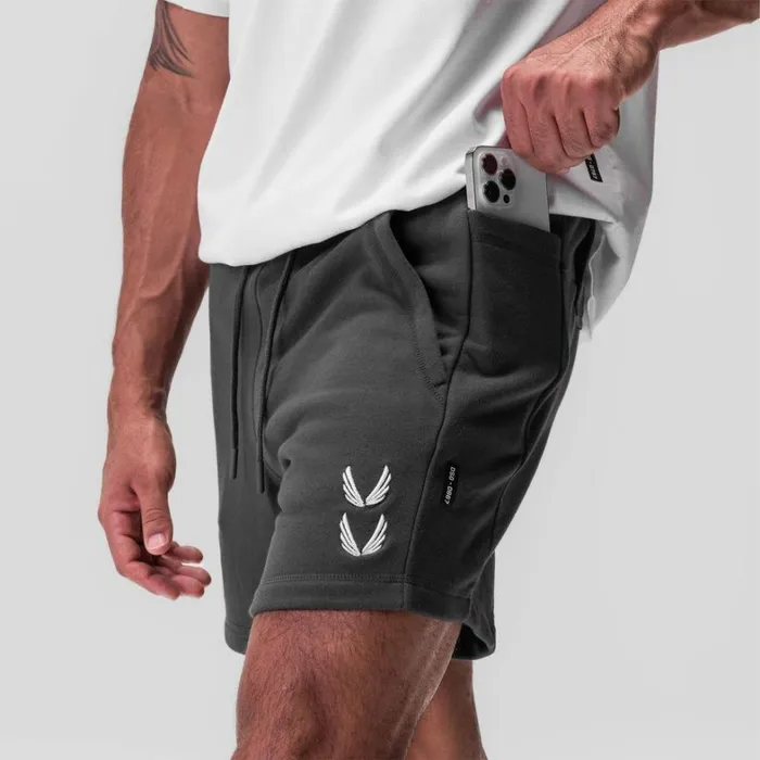 Shorts Men ASRV TechTerry Sidelock Sweat Short Space Grey 034stacked Wings034