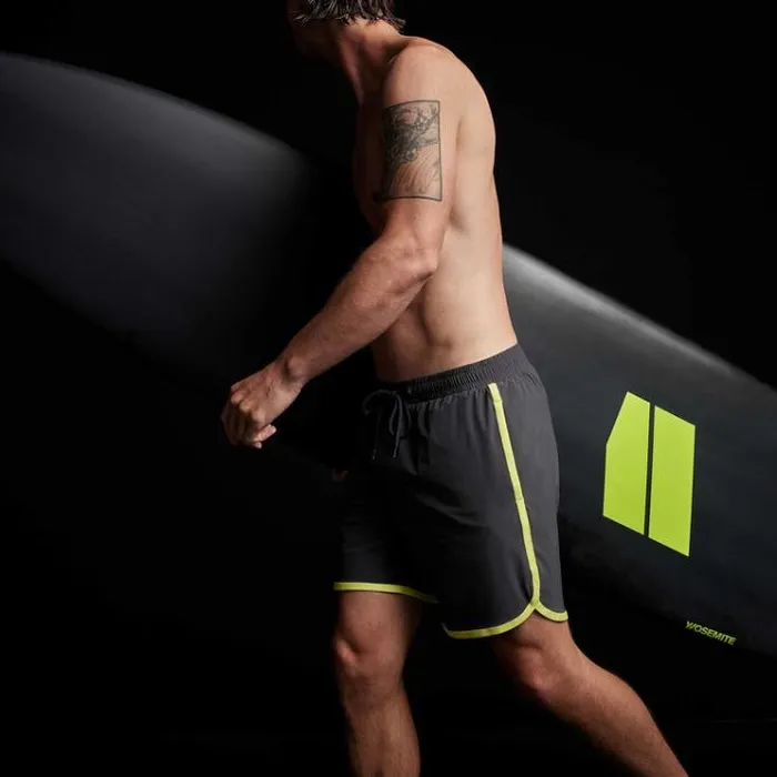 Shorts Men James Perse YOSEMITE Curved Hem Board Short Carbonneon