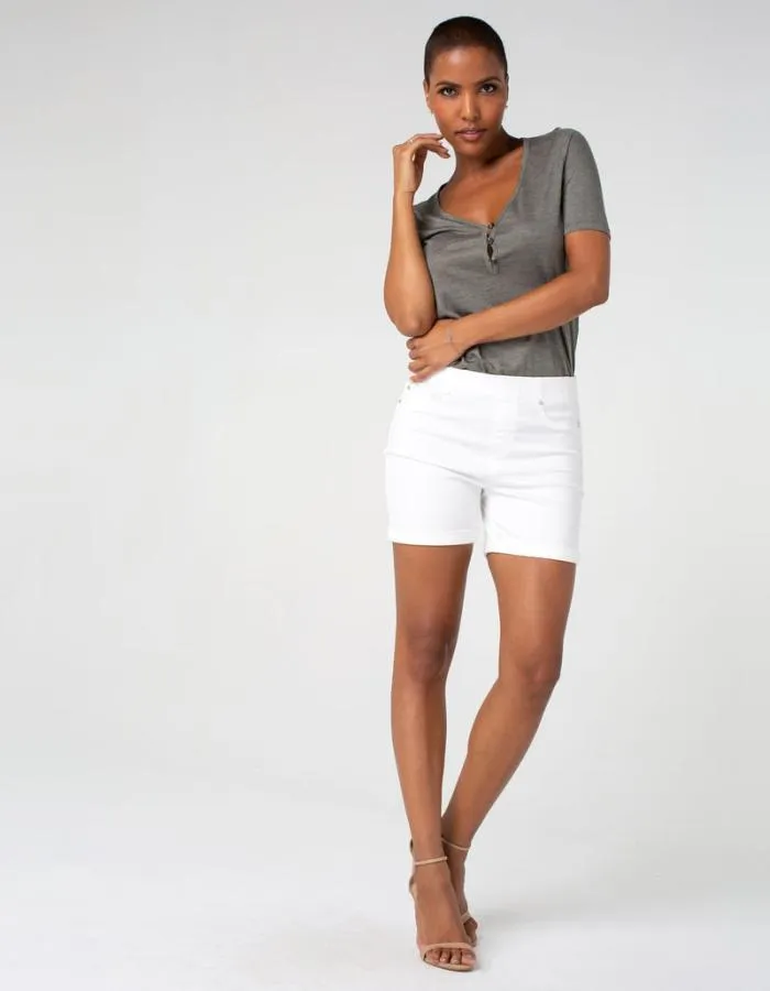 SHORTS Women Liverpool Los Angeles CHLOE SHORT ROLLED CUFF STRETCH Bright White