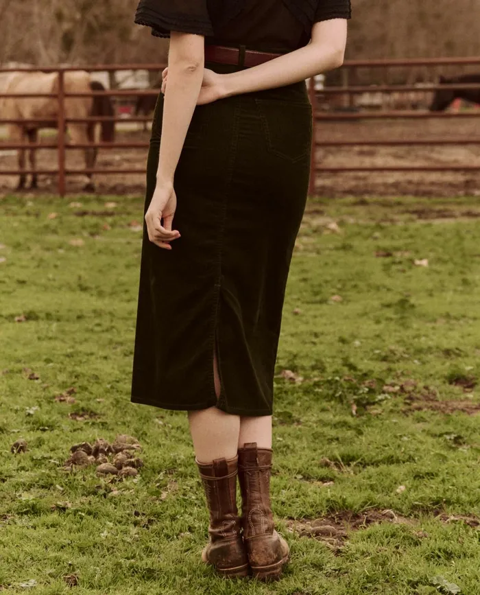 Skirts and Shorts Women The Great The Column Skirt Cord Woodland Green Skirts and Shorts Women The Great The Column Skirt Cord Woodland Green