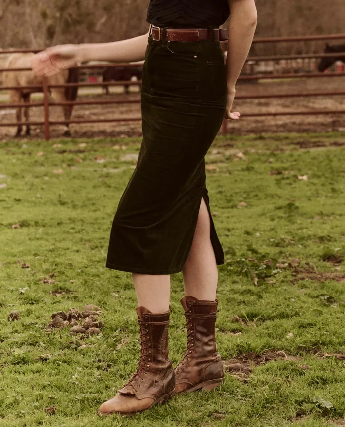Skirts and Shorts Women The Great The Column Skirt Cord Woodland Green Skirts and Shorts Women The Great The Column Skirt Cord Woodland Green