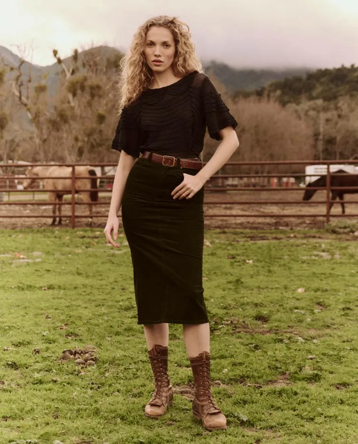 Skirts and Shorts Women The Great The Column Skirt Cord Woodland Green Skirts and Shorts Women The Great The Column Skirt Cord Woodland Green
