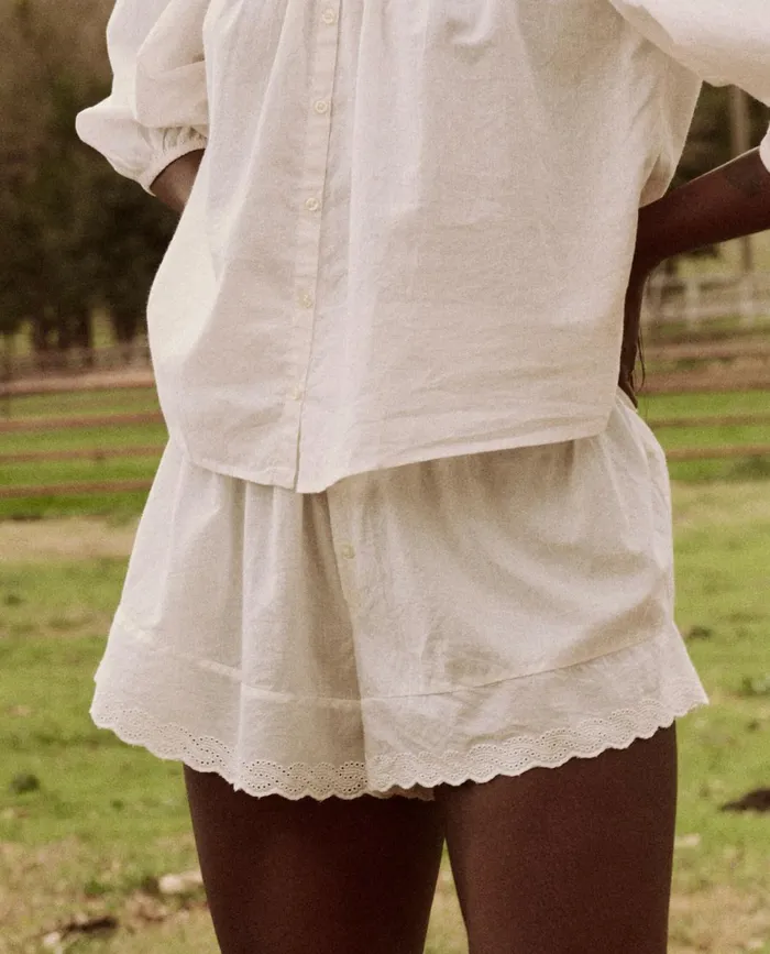 Sleep Bottoms Women The Great The Eyelet Tap Short True White Sleep Bottoms Women The Great The Eyelet Tap Short True White