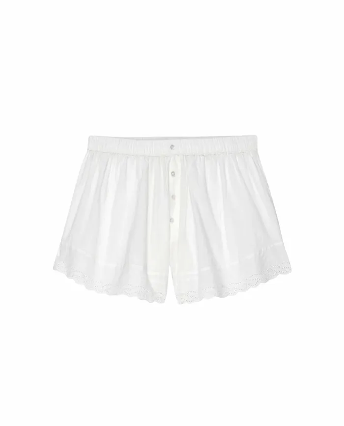 Sleep Bottoms Women The Great The Eyelet Tap Short True White Sleep Bottoms Women The Great The Eyelet Tap Short True White