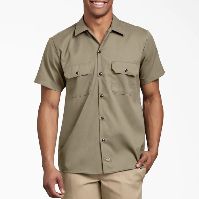 Slim Fit Short Sleeve Work Shirt Desert Sand Desert Sand ds Men Dickies Work Shirts