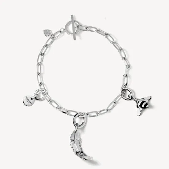 Small Disc Necklace and Bracelet Charm Sterling Silver 925 Women Aspinal Of London Jewellery Charms