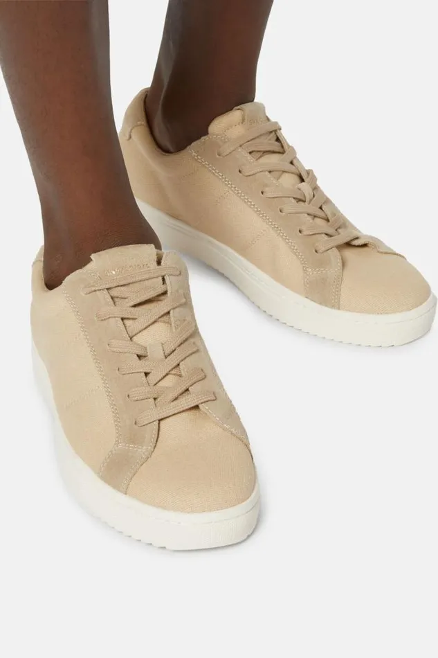 Sneakers Men Boggi Milano Beige Canvas And Suede Trainers Beige Sneakers Men Boggi Milano Beige Canvas And Suede Trainers Beige