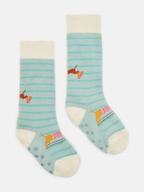 Socks Girls Joules Blue Grippy Socks