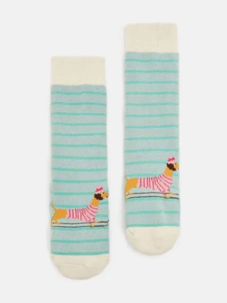 Socks Girls Joules Blue Grippy Socks