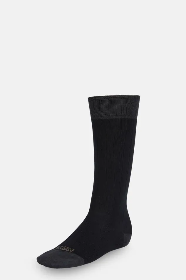 Socks Men Boggi Milano Ribbed Socks In Performance Yarn Navy Blue