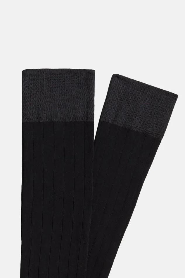 Socks Men Boggi Milano Ribbed Socks In Performance Yarn Navy Blue Socks Men Boggi Milano Ribbed Socks In Performance Yarn Navy Blue