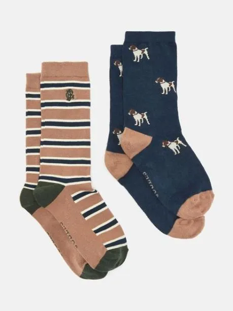 Socks Men Joules NavyCamel 2 Pack Socks Size 712
