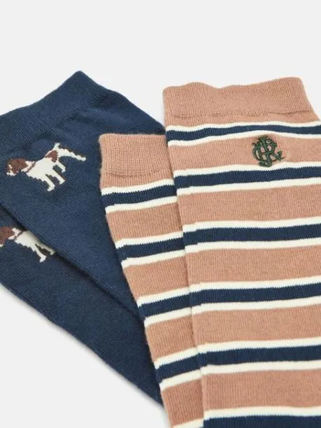 Socks Men Joules NavyCamel 2 Pack Socks Size 712
