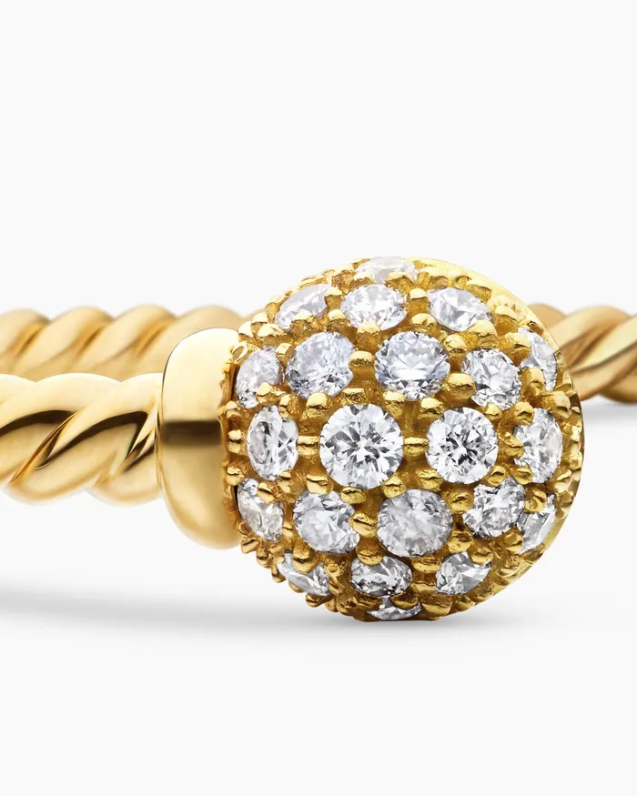 Solari Cablespira Bracelet In 18K Yellow Gold With Diamonds 23mm Women David Yurman Cuff Solari Cablespira Bracelet In 18K Yellow Gold With Diamonds 23mm Women David Yurman Cuff