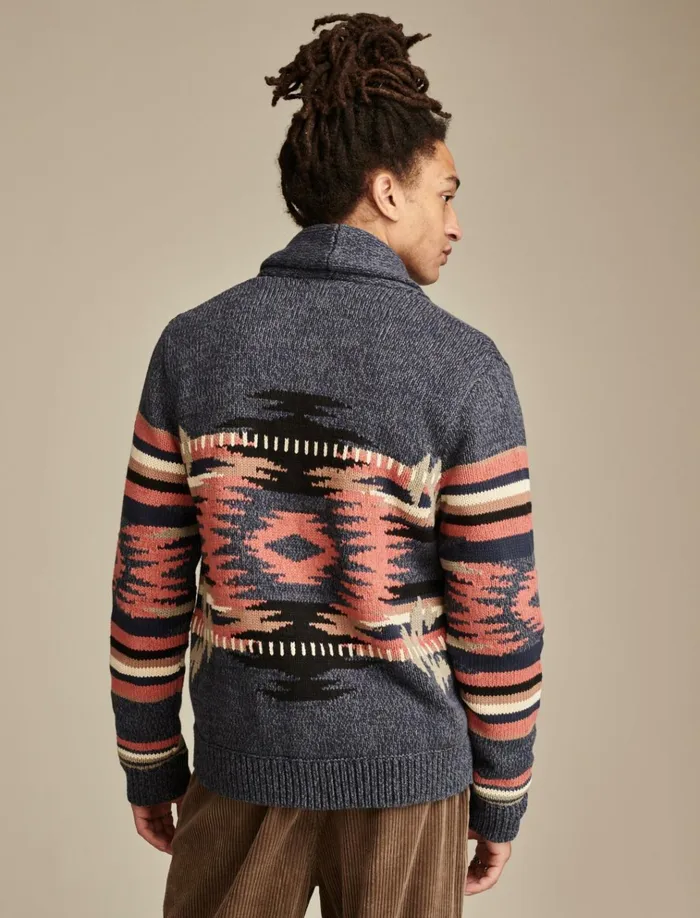 Southwest Shawl Cardigan Denim Multi Men Lucky Brand Sweaters