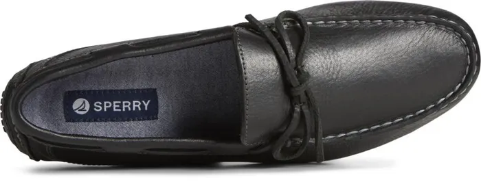 Sperry Boots Men Davenport Pull Up Leather 1Eye Driver Black