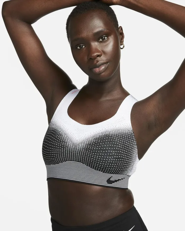 Sports Bras Women Nike Swoosh Flyknit Blackwhitebright Crimson