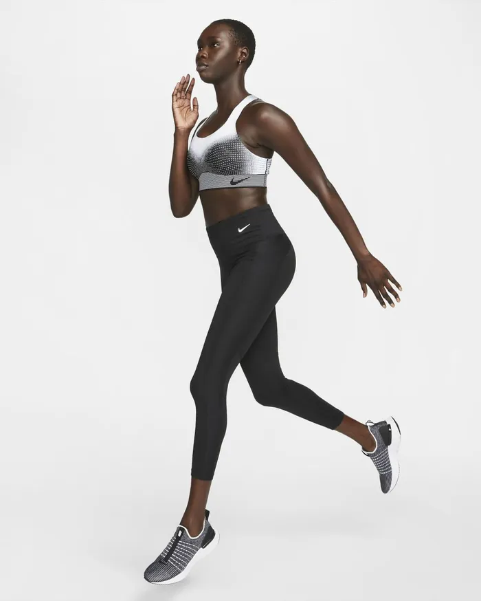 Sports Bras Women Nike Swoosh Flyknit Blackwhitebright Crimson