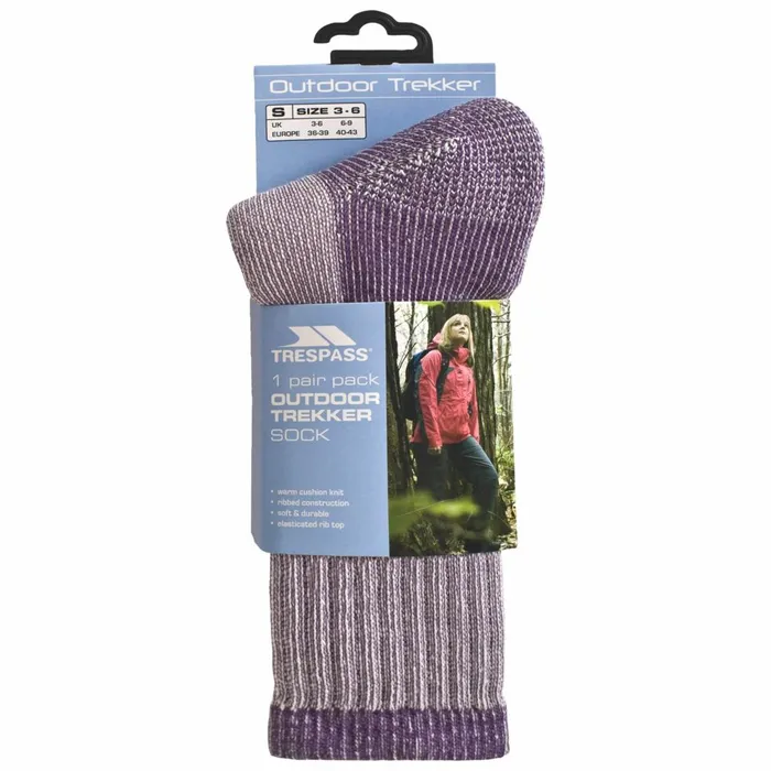 Springer Premium Walking Socks Raspberry Marl MenWomen Trespass Socks