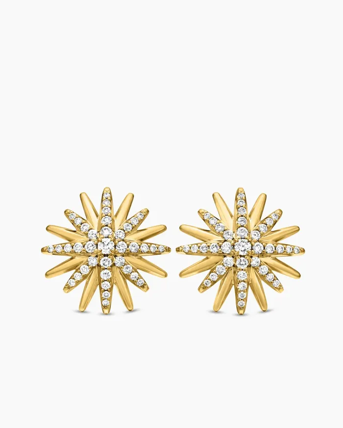 Starburst Stud Earrings In 18K Yellow Gold With Diamonds 19mm Women David Yurman Stud Starburst Stud Earrings In 18K Yellow Gold With Diamonds 19mm Women David Yurman Stud