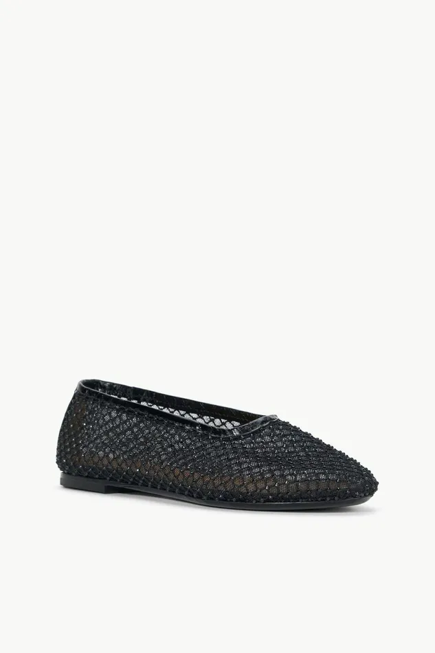 STAUD ALBA BALLET FLAT Black Crystal Mesh Women The Evening Edit STAUD ALBA BALLET FLAT Black Crystal Mesh Women The Evening Edit