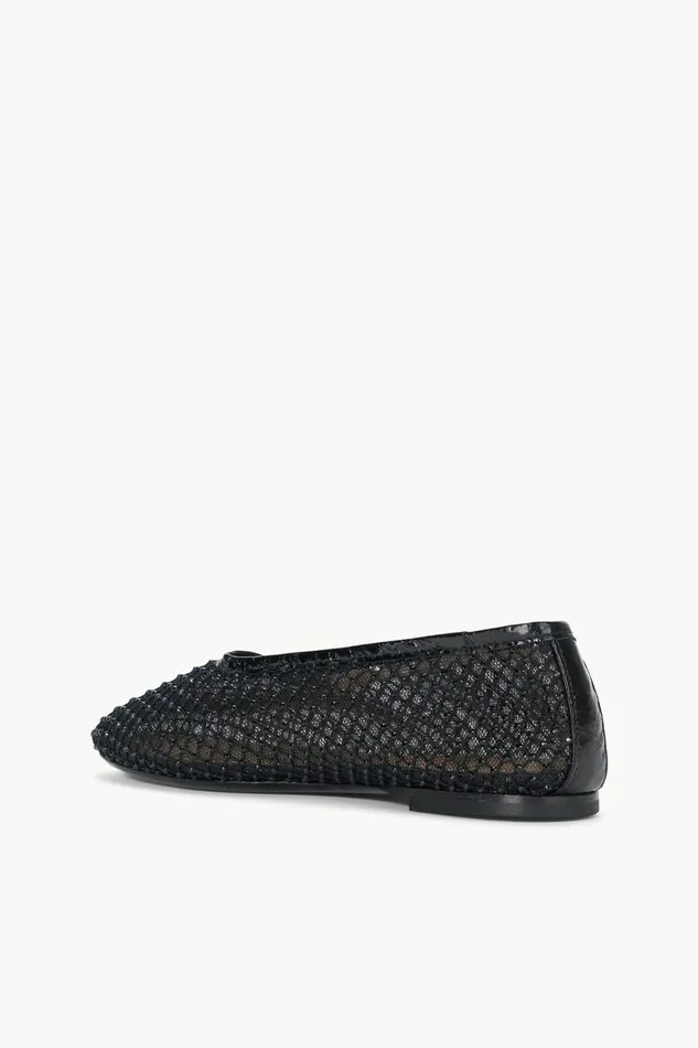 STAUD ALBA BALLET FLAT Black Crystal Mesh Women The Evening Edit STAUD ALBA BALLET FLAT Black Crystal Mesh Women The Evening Edit