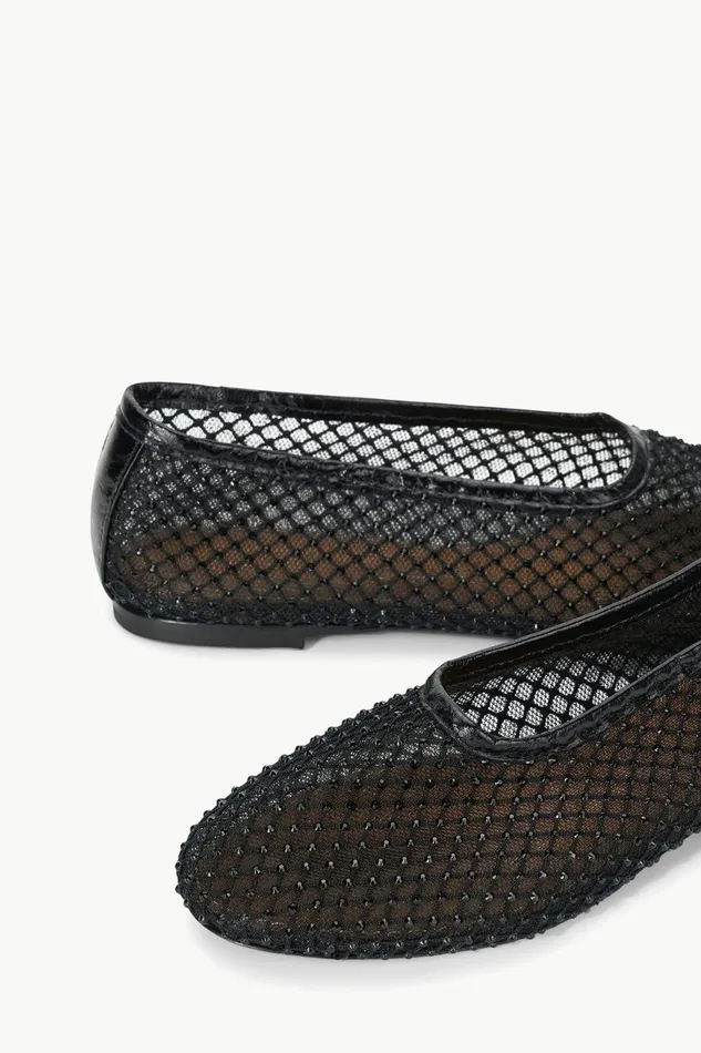 STAUD ALBA BALLET FLAT Black Crystal Mesh Women The Evening Edit STAUD ALBA BALLET FLAT Black Crystal Mesh Women The Evening Edit