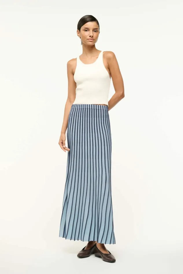 STAUD ALEIDA SKIRT Navy Clear Blue Women Skirts