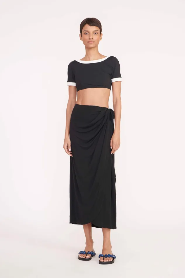 STAUD ANGELICA COVERUP SKIRT Black Women Swim