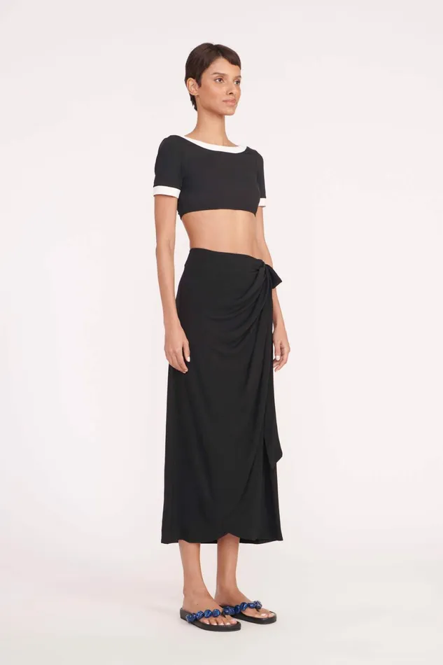 STAUD ANGELICA COVERUP SKIRT Black Women Swim STAUD ANGELICA COVERUP SKIRT Black Women Swim