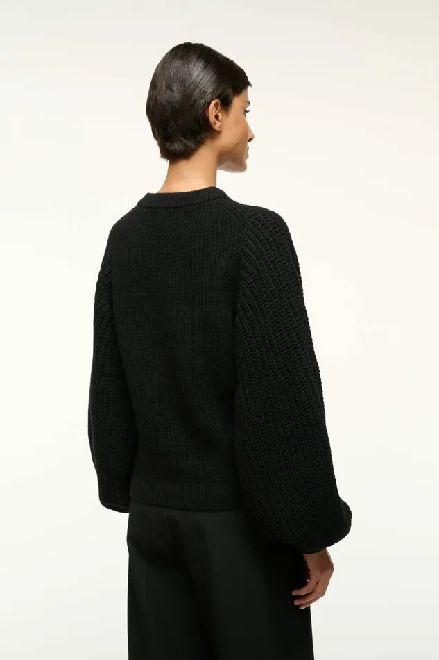 STAUD AURA SWEATER Black Women The Knit Shop STAUD AURA SWEATER Black Women The Knit Shop