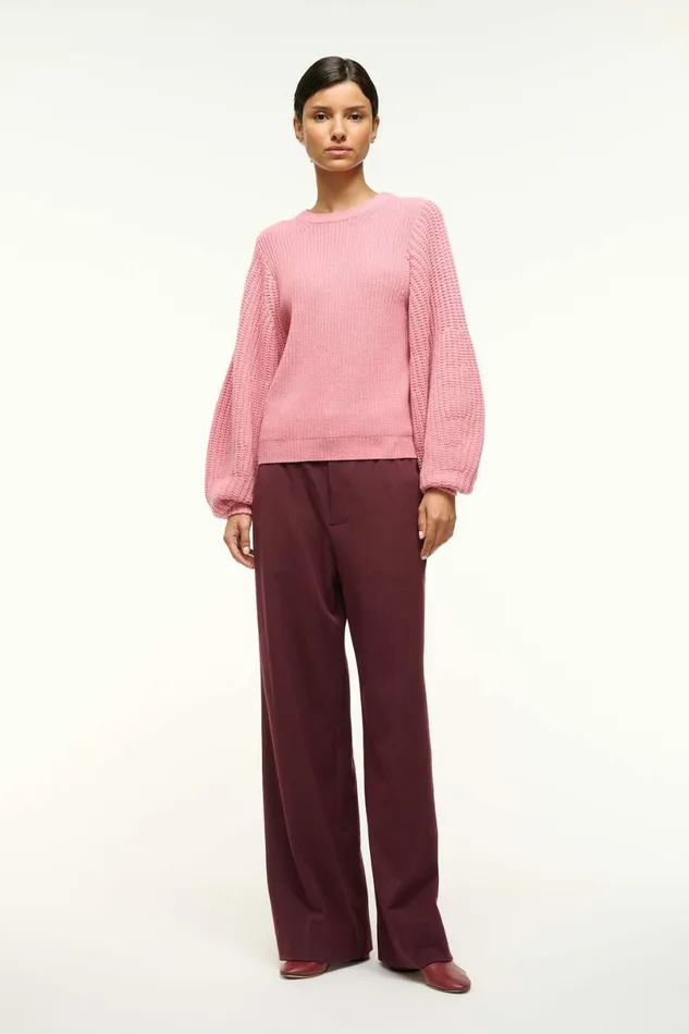 STAUD AURA SWEATER Damask Pink Women The Knit Shop