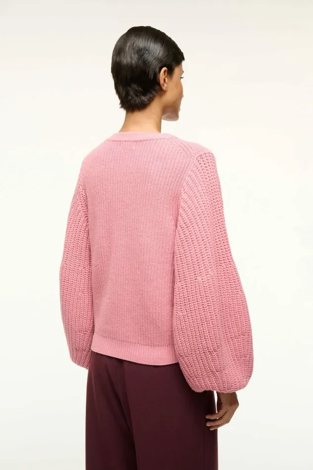 STAUD AURA SWEATER Damask Pink Women The Knit Shop STAUD AURA SWEATER Damask Pink Women The Knit Shop