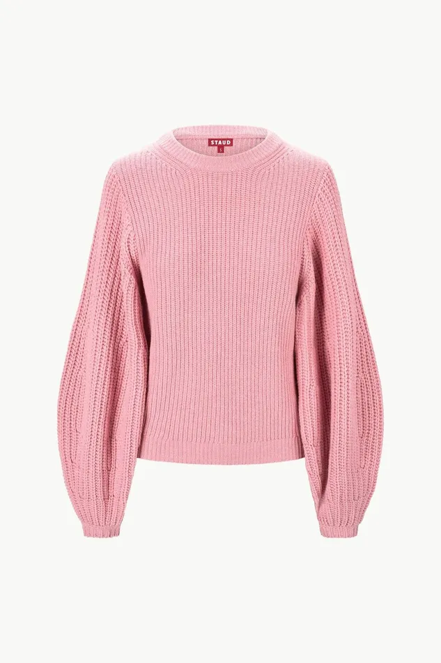 STAUD AURA SWEATER Damask Pink Women The Knit Shop STAUD AURA SWEATER Damask Pink Women The Knit Shop