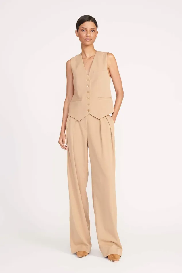 STAUD BRETT VEST Camel Women Essentials STAUD BRETT VEST Camel Women Essentials