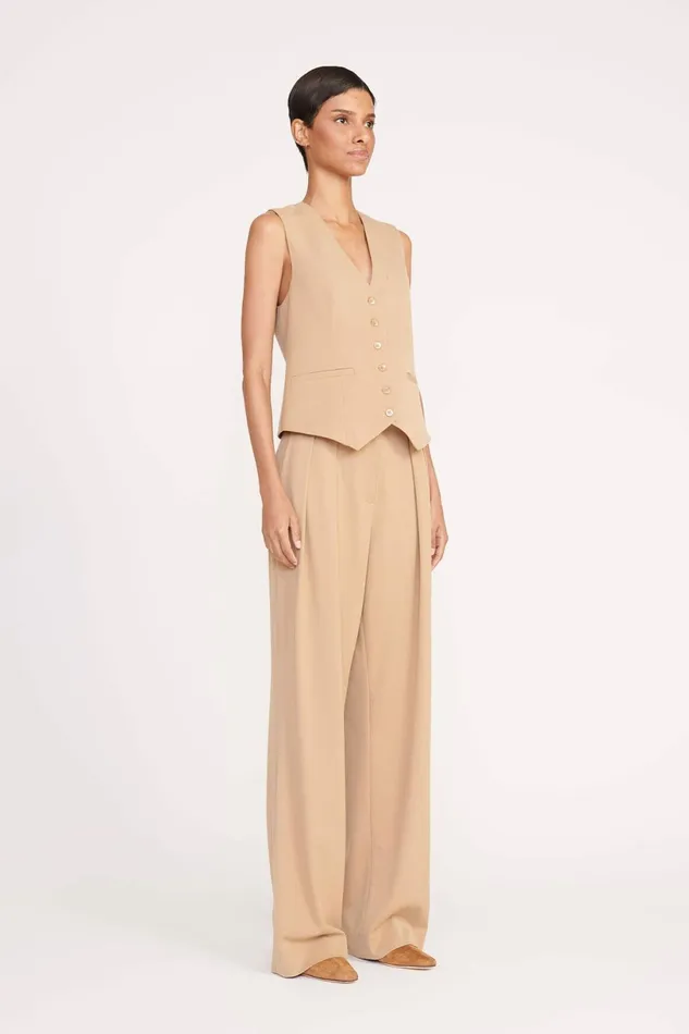 STAUD BRETT VEST Camel Women Essentials STAUD BRETT VEST Camel Women Essentials
