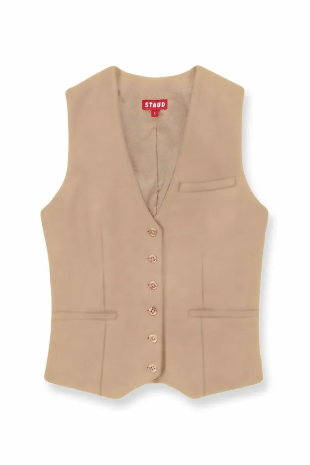 STAUD BRETT VEST Camel Women Essentials STAUD BRETT VEST Camel Women Essentials