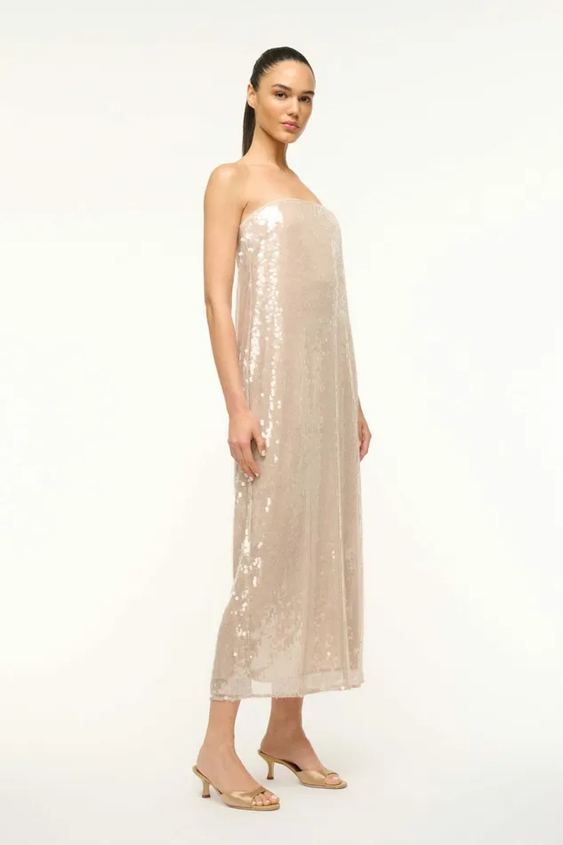 STAUD CASEY DRESS Moon Women Dresses STAUD CASEY DRESS Moon Women Dresses