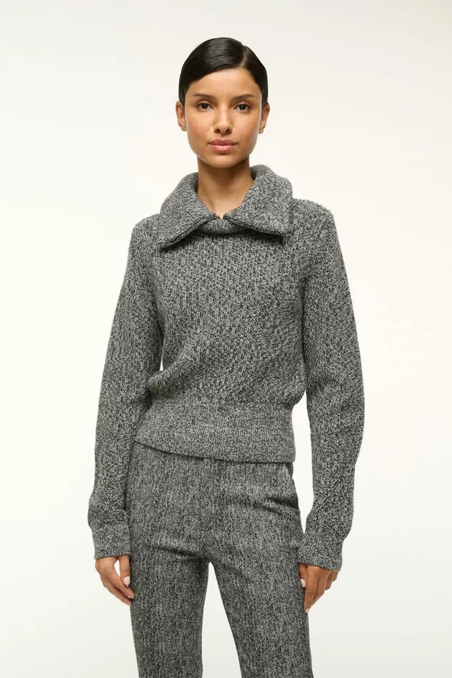 STAUD CHRISTOPHER SWEATER Black Melange Women The Knit Shop