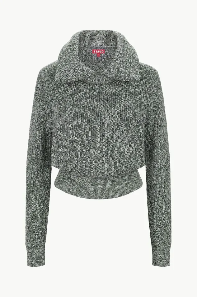 STAUD CHRISTOPHER SWEATER Black Melange Women The Knit Shop STAUD CHRISTOPHER SWEATER Black Melange Women The Knit Shop