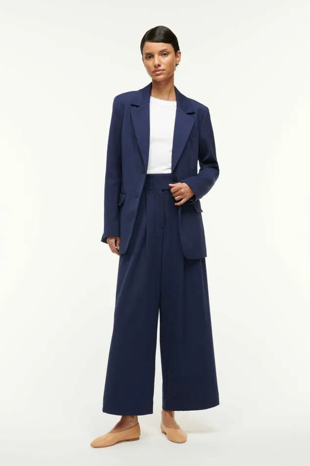 STAUD CITY BLAZER Navy Women The Evening Edit